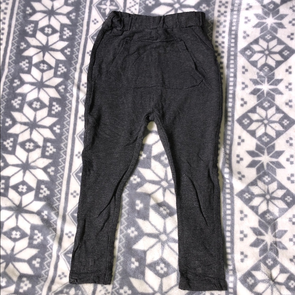 Zara Charcoal Gray Knit Jogger Pants for Kids